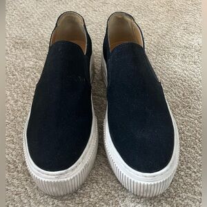 Crown Vintage Black Suede Slip-On Sneakers